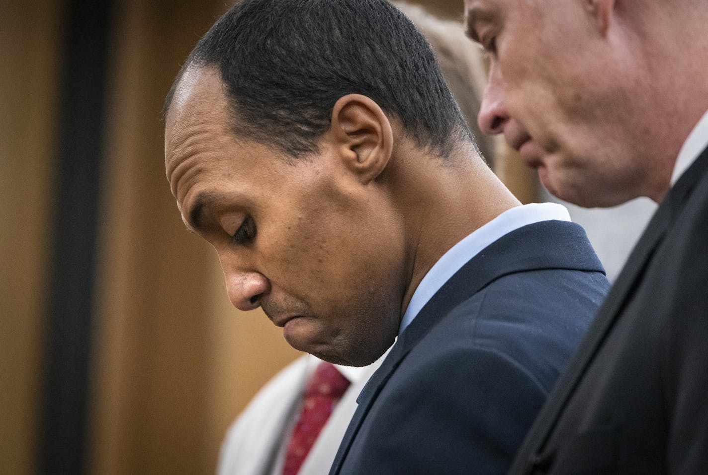 Former Minneapolis police officer Mohamed Noor reads a statement before being sentenced by Judge Kathryn Quaintance in the fatal shooting of Justine Ruszczyk Damond. ] LEILA NAVIDI &#xa5; leila.navidi@startribune.com BACKGROUND INFORMATION: Former Minneapolis police officer Mohamed Noor is sentenced by Judge Kathryn Quaintance in the fatal shooting of Justine Ruszczyk Damond in Hennepin County District Court in Minneapolis Friday, June 7, 2019.