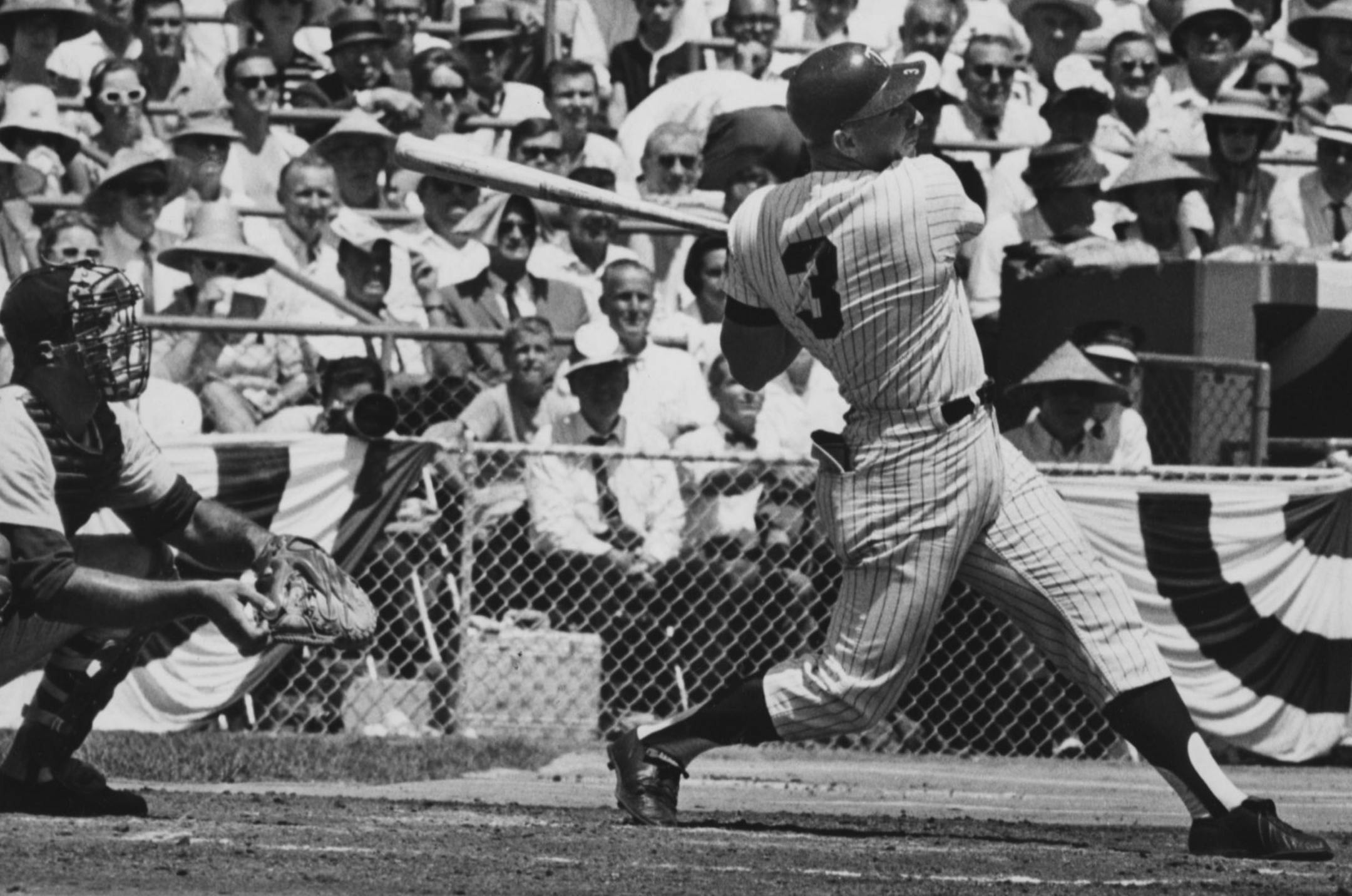 Harmon Killebrew hits a game-tying home run, July 13, 1965, for the American League team during the All Star game, which that year was played at Metropolitan Stadium in Bloomington, Minnesota. The National League went on to win the game. Photo by Kent Kobersteen for the Minneapolis Tribune (now Star Tribune). ORG XMIT: MIN2013071717244993
