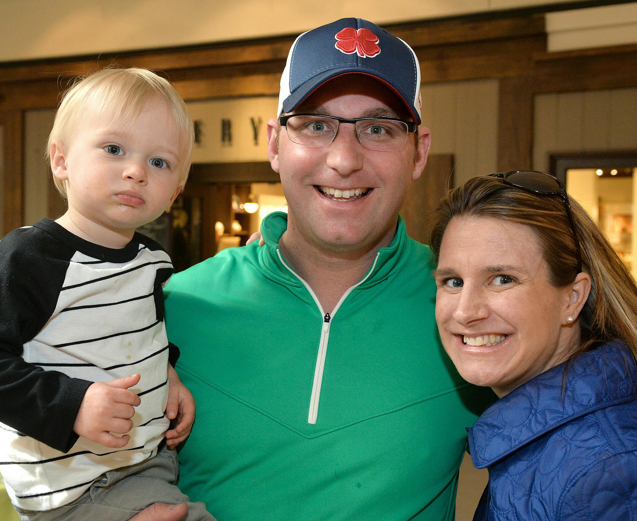 Todd and Emily Sondag and their son, Drake. ] (SPECIAL TO THE STAR TRIBUNE/BRE McGEE) **Todd Sondag (center), Emily Sondag (right), Drake Sondag (left)