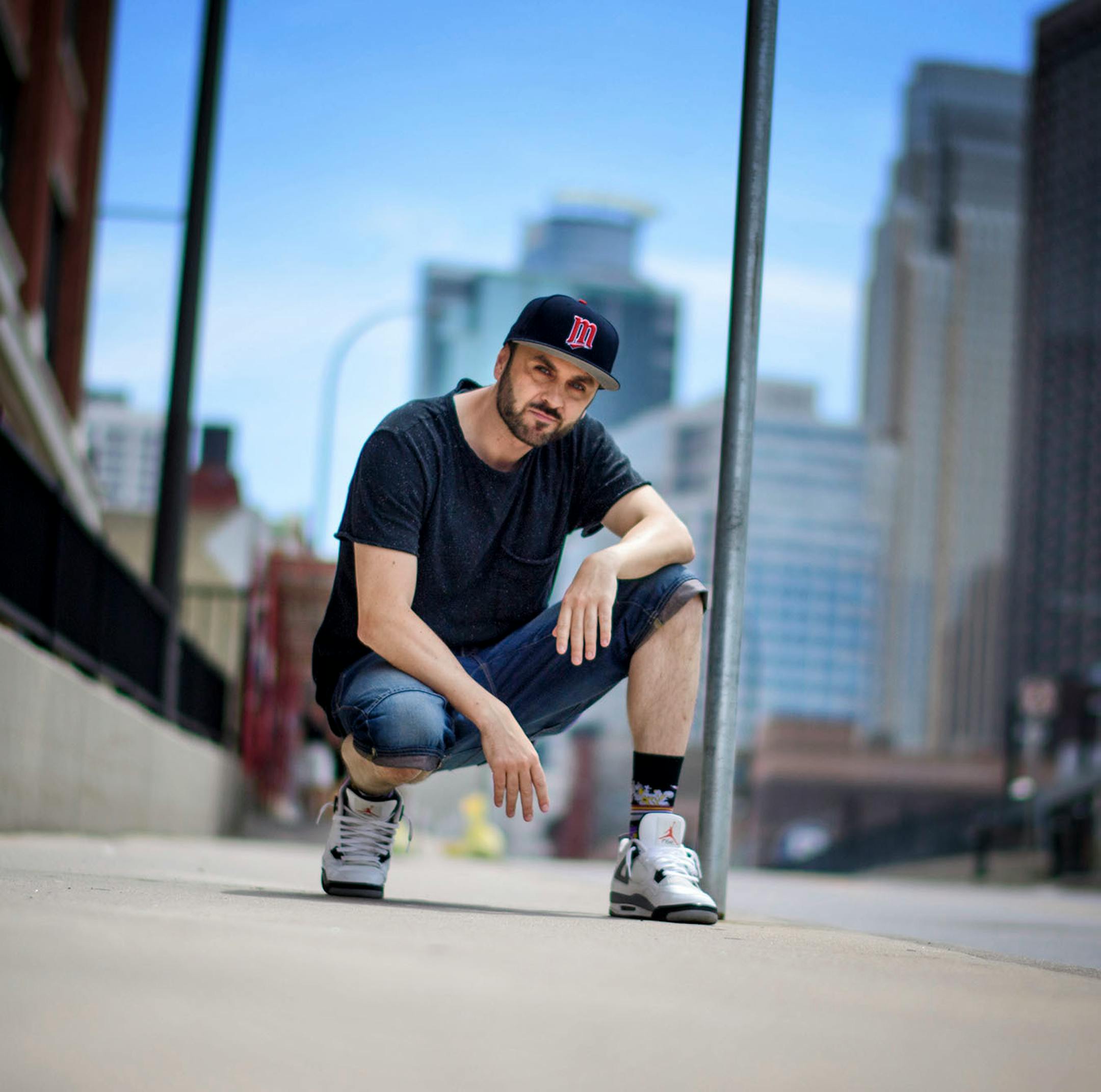 The hardest-working man in Twin Cities radio, Peter Parker, posed outside the Go 95.3 FM studios.