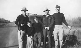 Bud Grant, right, during his high school days in Superior, Wis. Shown, from left, are his dad, Harry Peter Grant Sr., his younger brothers Jack and Ji