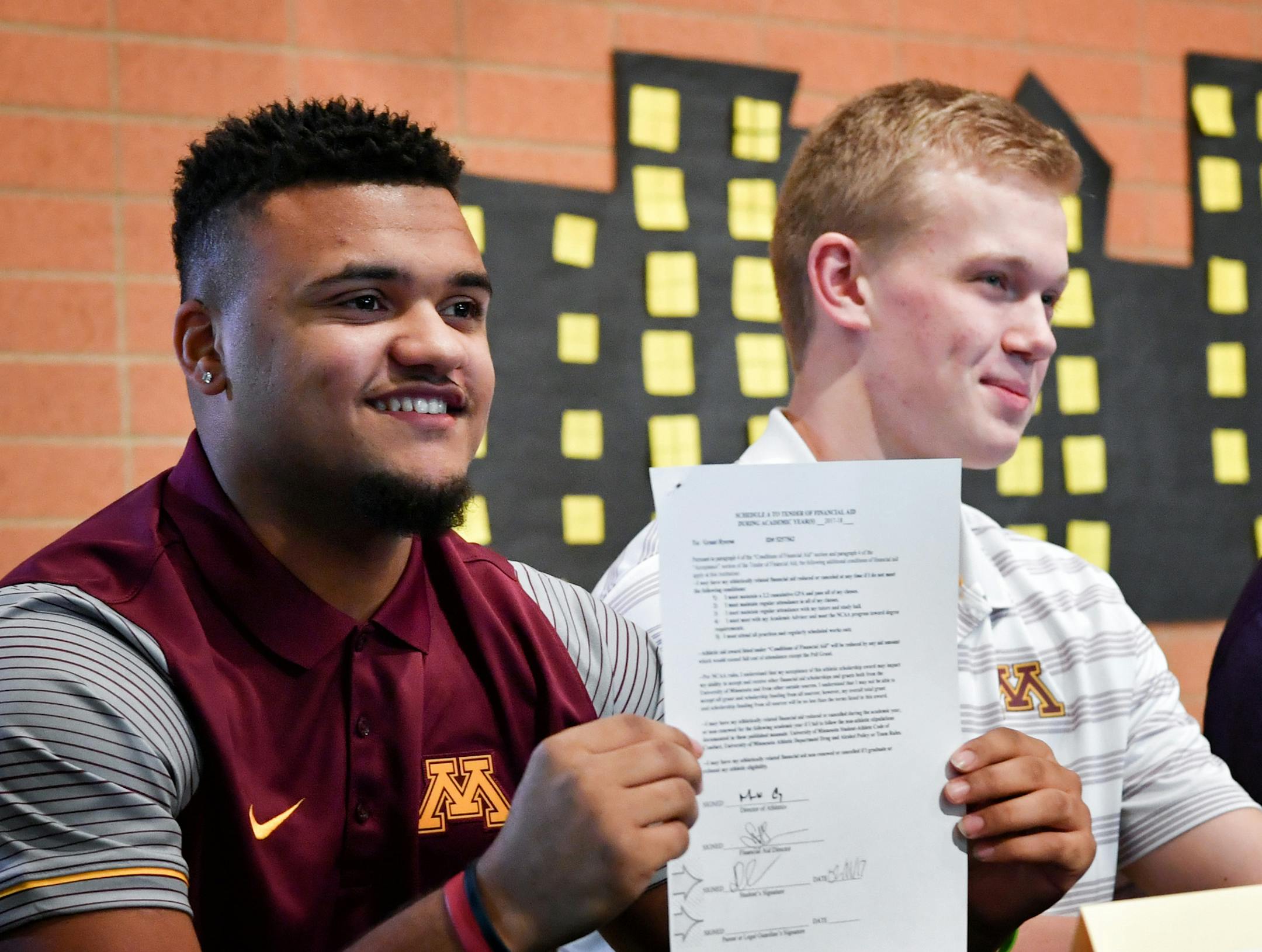 U of M-bound running back Dominik London and kicker Grant Ryerse (Glen Stubbe, Star Tribune)