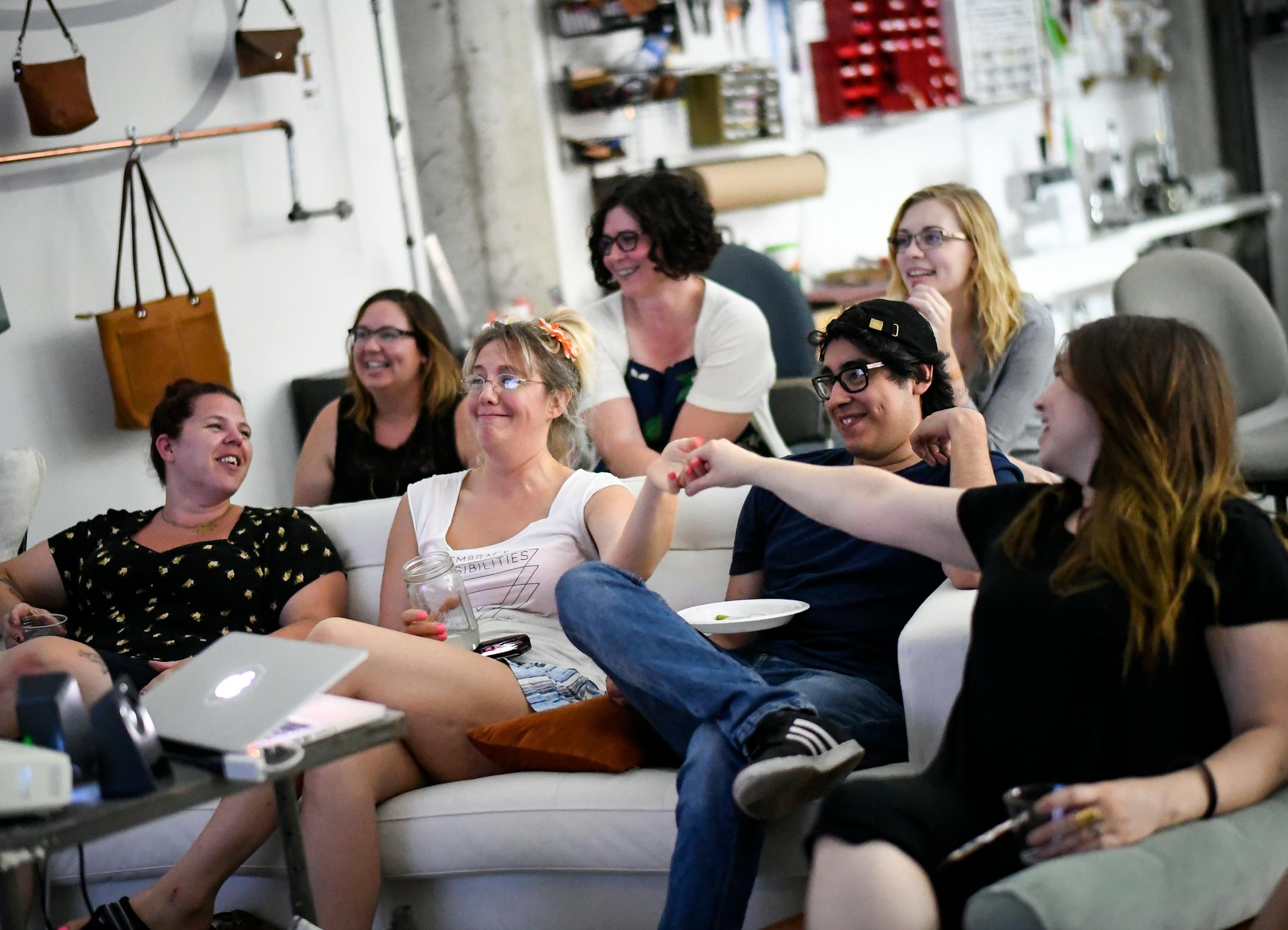 Sarah Butala, far right, comforted friend Angela Emerson when her favorite contestant was eliminated from "The Bachelorette."