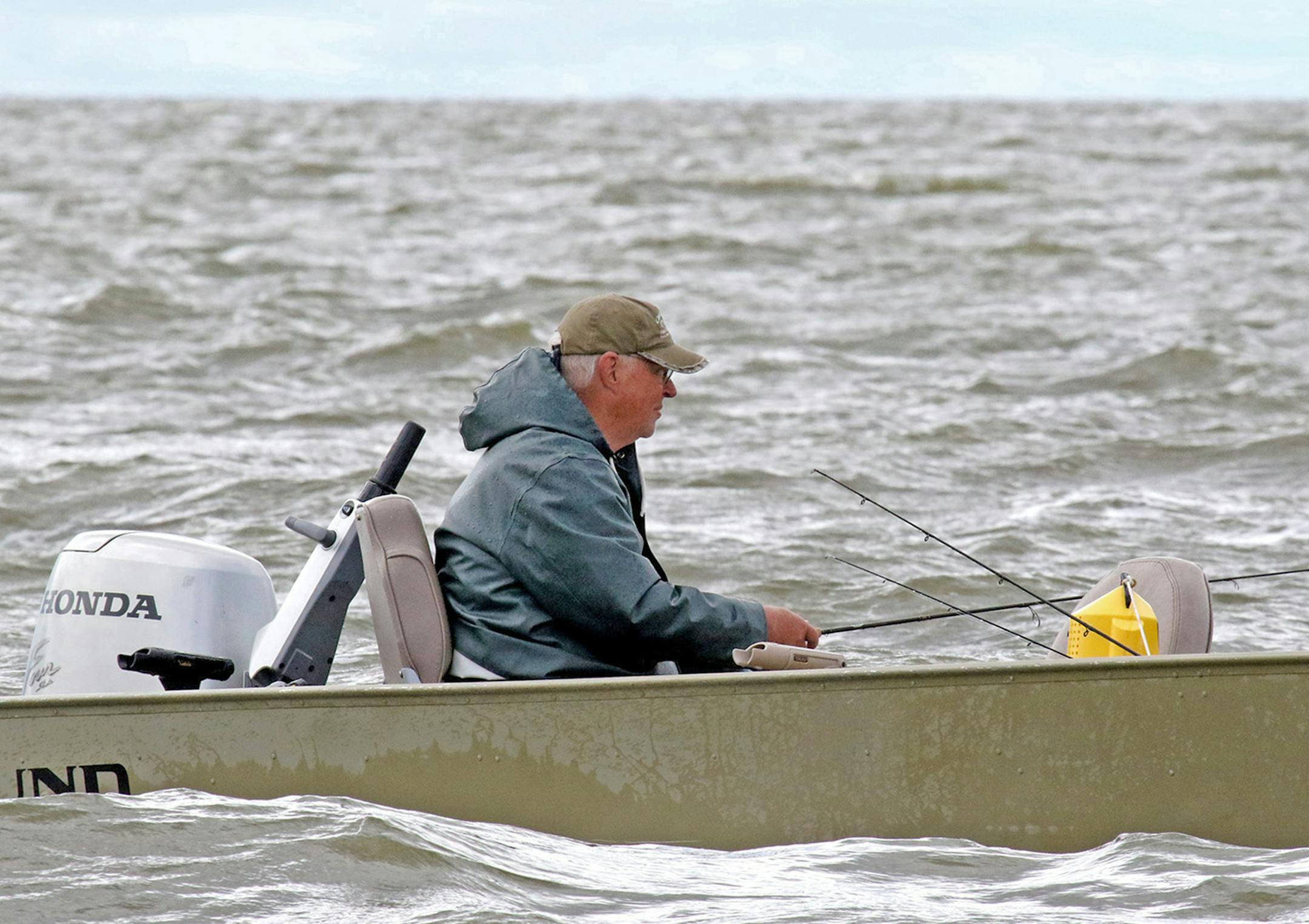Four- to five-foot waves on Upper Red Lake kept most anglers on shore for Father’s Day. Bob Wenzel of Apple Valley dealt with the elements and was rewarded with a strong walleye bite four miles off shore.