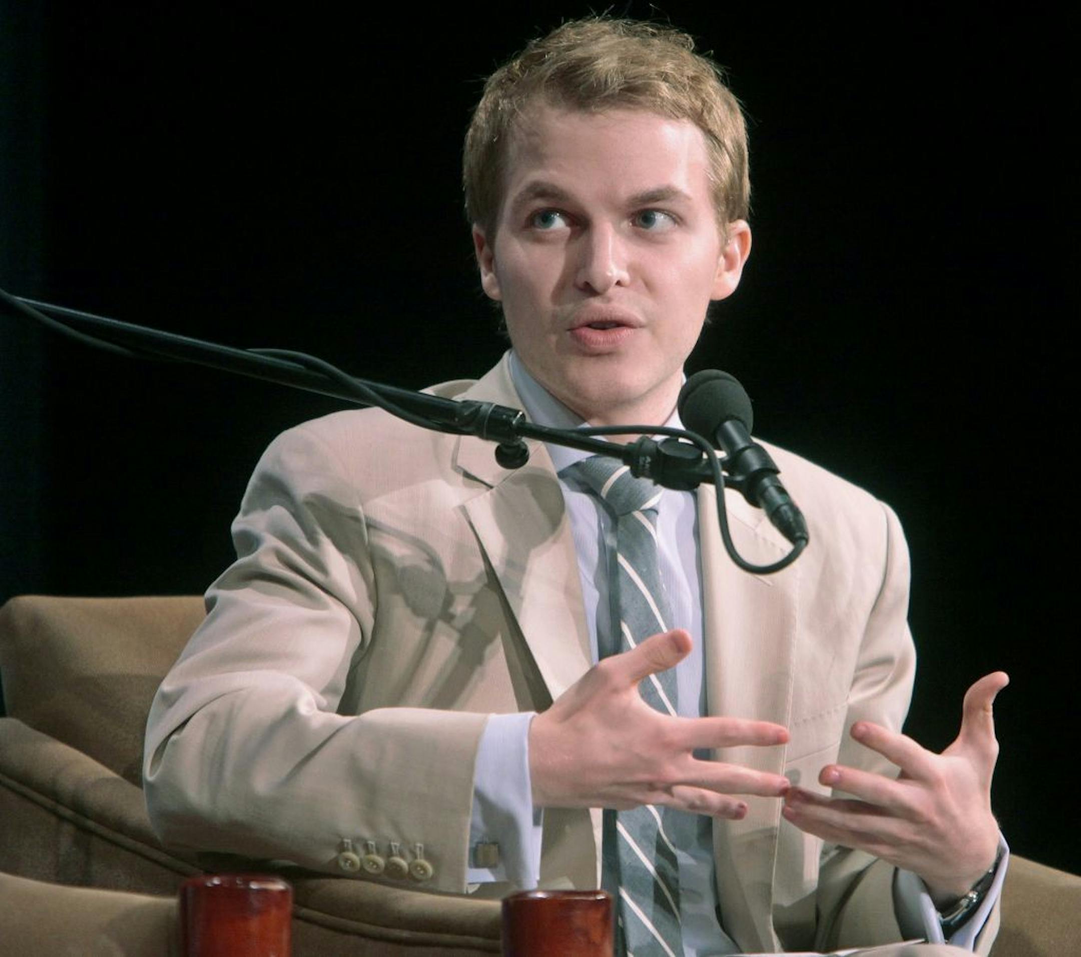 FILE - In this Sept. 22, 2011 file photo, Ronan Farrow speaks during the Social Good Summit in New York.