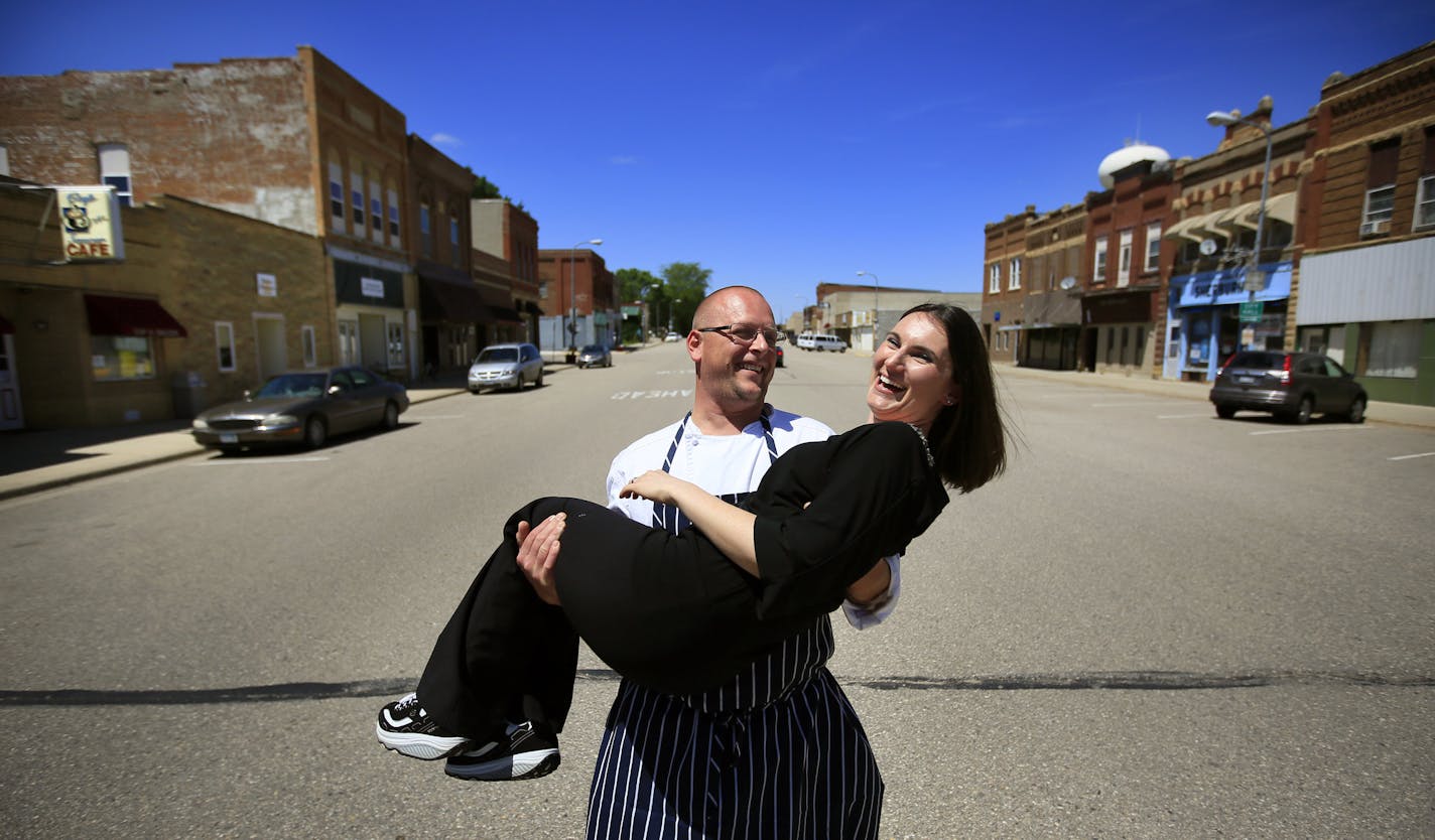 Twin Cities couple Seth and Elizabeth Lintelman won ownership of a Sherburn, Minn. cafe through a national essay writing contest. The Cup N' Saucer is the heart of Sherburn, and the new owners hope to continue that vibrancy. ] BRIAN PETERSON &#x201a;&#xc4;&#xa2; brianp@startribune.com Sherburn, MN - 06/14/2013