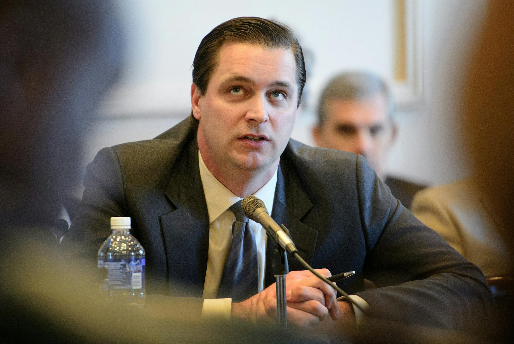 New Met Council Chair Adam Duininck faced tough questioning at his confirmation hearing at the State Capitol. ] GLEN STUBBE * gstubbe@startribune.com Monday, April 27, 2015 Cost overruns that put the Southwest metro light-rail line at nearly $2 billion are threatening the project and putting new Met Council Chair Adam Duininck in the hot seat. Duininck's confirmation hearing, coincidentally set for today