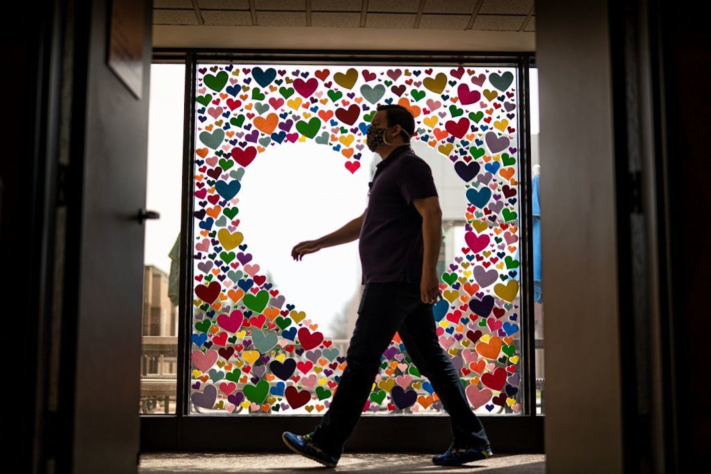 Nurses at Hutchinson Health Hospital created an inspirational Hearts Hallway in the hospital.