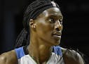 Minnesota Lynx forward Maya Moore (23) and Minnesota Lynx center Sylvia Fowles (34) celebrate after forcing a Washington Mystics timeout during the se
