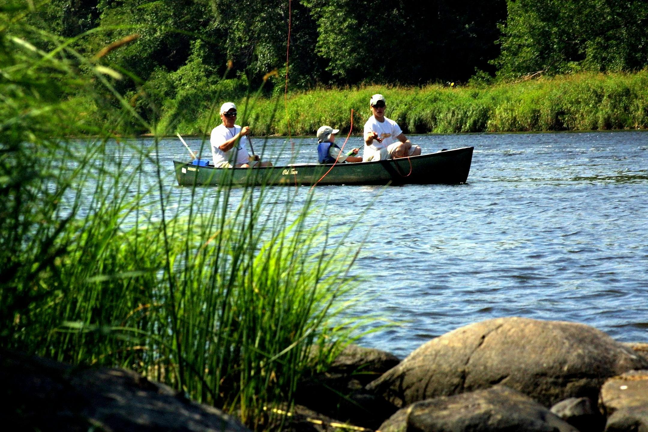 Paddling a quiet stret ch of the St. Croix river.
