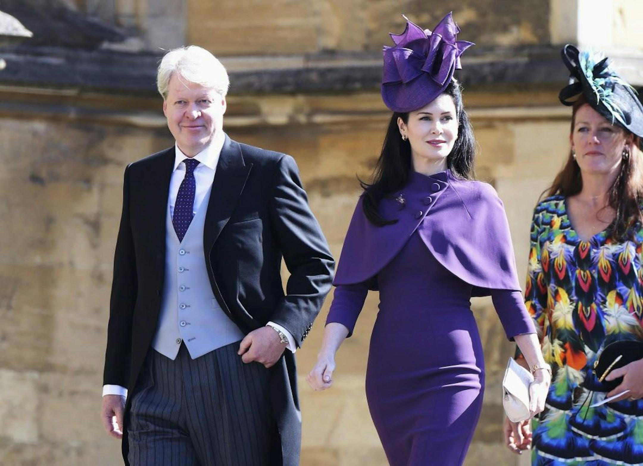 Charles Spencer, Earl Spencer and his wife, Countess Spencer arrive the wedding ceremony of Prince Harry and Meghan Markle at St. George's Chapel in Windsor Castle in Windsor, near London, England, Saturday, May 19, 2018.