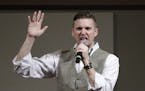 FILE - In this Dec. 6, 2016, file photo, Richard Spencer, who leads a movement that mixes racism, white nationalism and populism, speaks at the Texas 