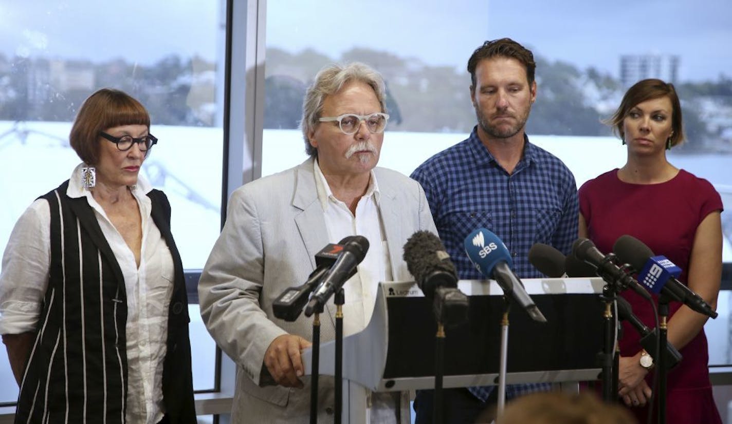 Along with his family, John Ruszcyk, second left, demanded Thursday in Sydney, Australia, a more rigorous probe into the fatal shooting of his daughter, Justine Ruszczyk Damond, by Minneapolis police.