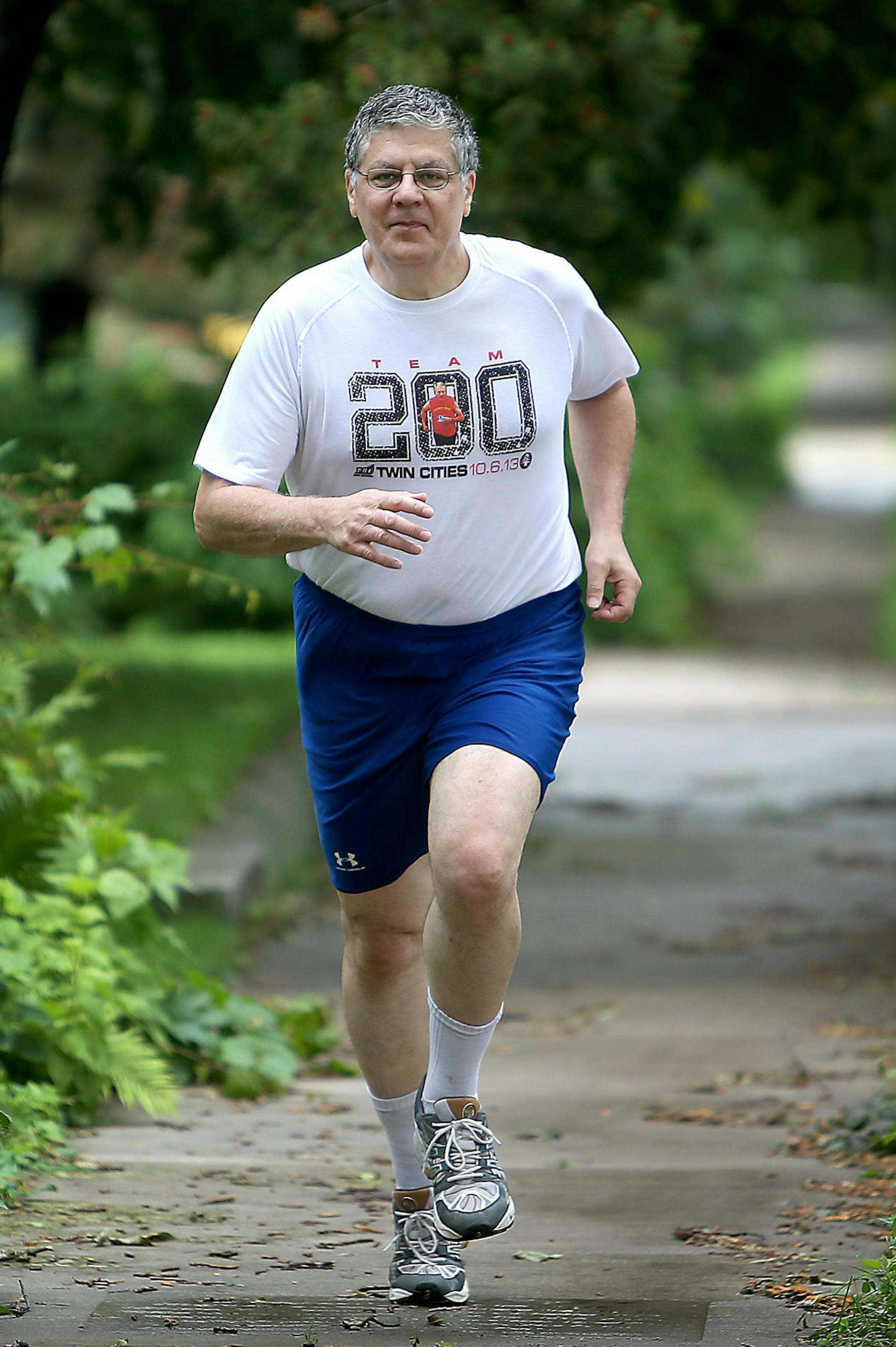 Richard Schletty plans to run in Grandma’s on Saturday and 11 more marathons after that, so he and his late brother Joe, together, complete 200. That was the milestone Joe Schletty set for himself before he died in 2012. “I just keep thinking of Joe as I go out and run,” Richard said.
ELIZABETH FLORES • eflores@ startribune.com