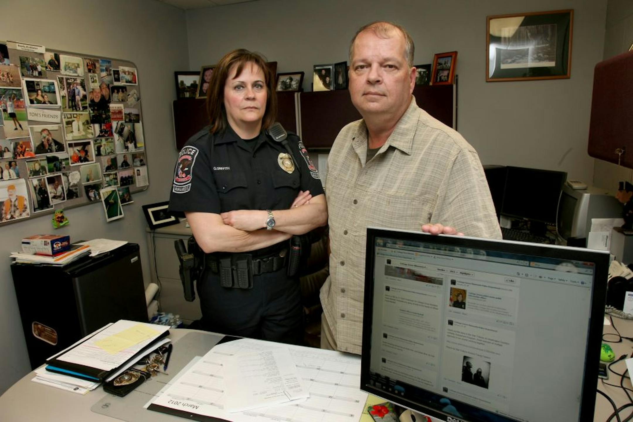 Cottage Grove school resource officer Gail Griffith and detective Tom Euland work together — and in cyberspace.