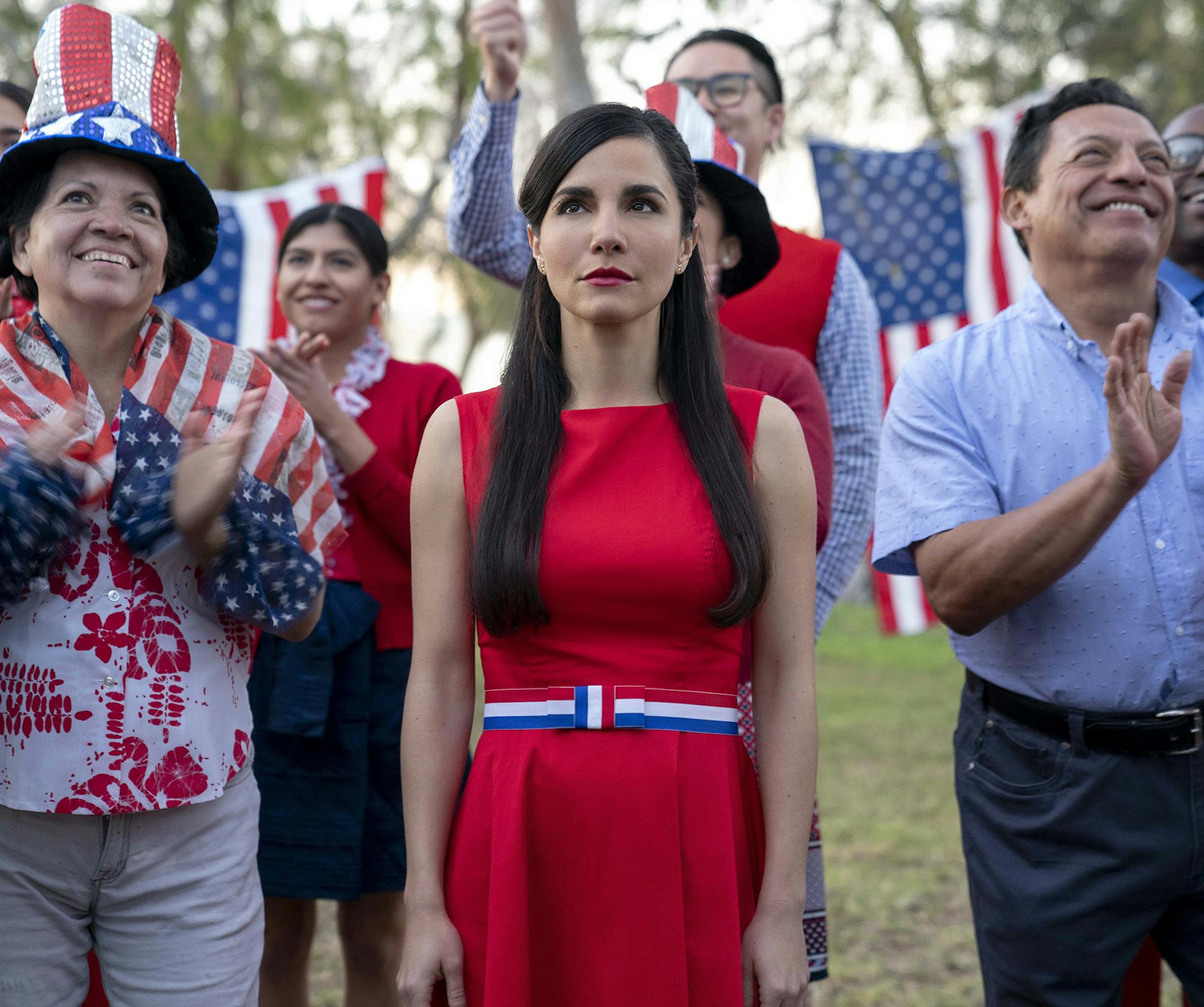 Into The Dark -- "Culture Shock" - A dystopian horror film following a young Mexican womanÕs journey across the border into Texas in pursuit of the American Dream, only to find herself in an ÒAmerican SimulationÓ virtual reality. Marisol (Martha Higareda), shown. (Photo by: Greg Gayne/Hulu) ORG XMIT: Season: 1
