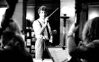 February 10, 1988 Sen. Jim Ramstad, IR-Minnetonka, conducted the Hopkins High School String Orchestra in the State capitol rotunda Tuesday on the firs