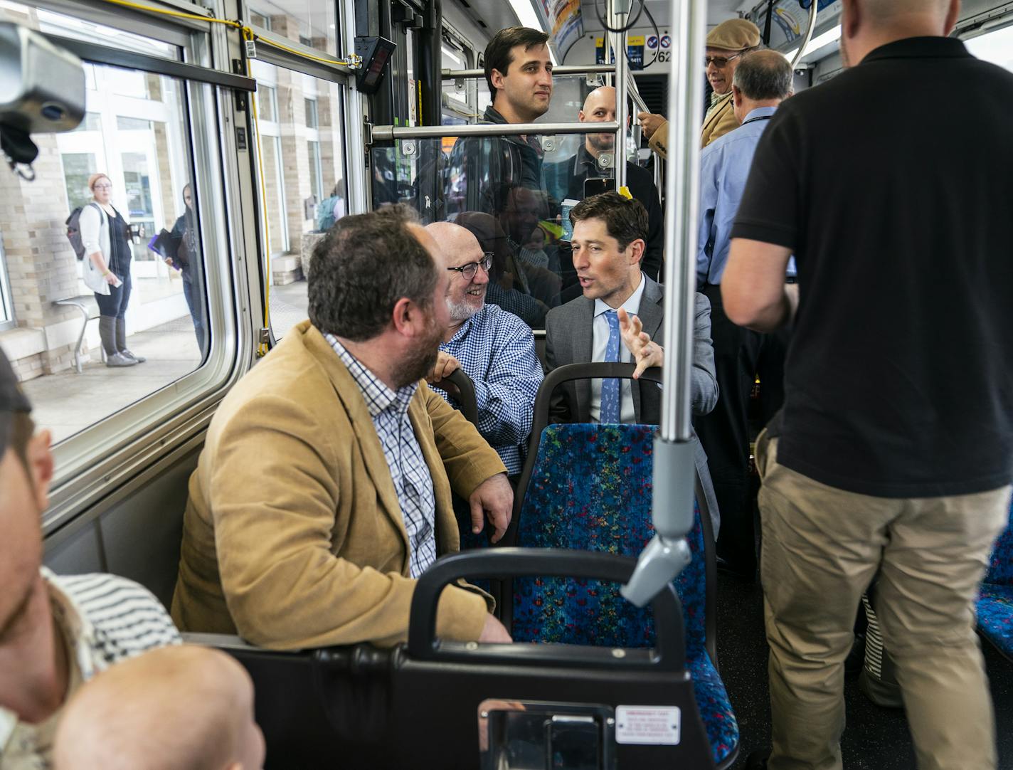 Minneapolis Mayor Jacob Frey talked with State Rep. Frank Hornstein, DFL-Minneapolis, after they boarded a bus for a trip downtown via the new dedicated bus lane. ] LEILA NAVIDI &#x2022; leila.navidi@startribune.com BACKGROUND INFORMATION: The City of Minneapolis and Metro Transit celebrated the opening day of a dedicated Hennepin Avenue bus lane at the Uptown Transit Station in Minneapolis on Friday, September 6, 2019.