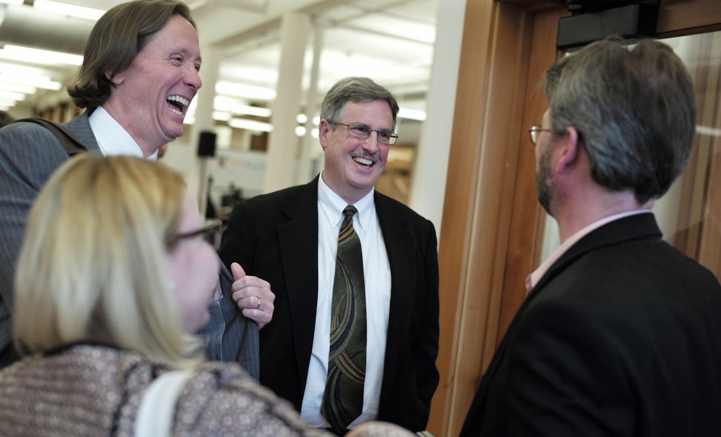 At theMnsure board meeting, Deloitte's Kevin Kelly, project manager along with Steve Dahl, lead client service partner, and Sally Fingar, project manager were greeted by Mnsure's COO, Erik Larson.]richard.tsong-taatarii/rtsong-taatarii@startribune.com