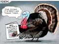 Sack cartoon: Just talking turkey