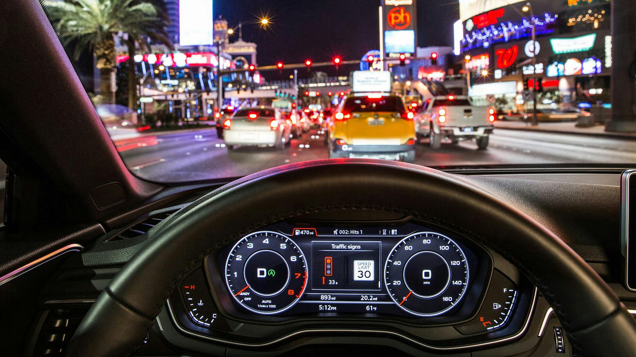 This vehicle display connected to traffic signal data counts down the seconds until the light turns green. (Audi) ORG XMIT: 1201566