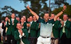 Sergio Garcia claimed the green jacket with a birdie on the first hole of a sudden-death playoff with Justin Rose. The two sparred all day after going