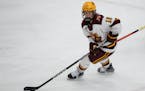 Minnesota forward Abbey Murphy (18) in the second period. Gophers women's hockey hosted Ohio State at Ridder Arena in Minneapolis, Minn, on Saturday, 