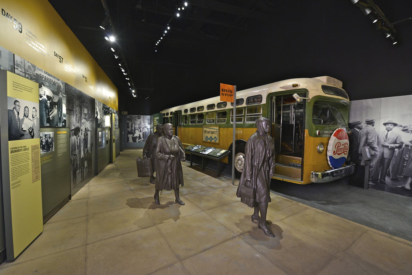 The National Civil Rights Museum shares stories of the struggle for racial equality, including the Birmingham, Ala., bus boycott of the mid-1950s. The protest followed the arrest of Rosa Parks, now a legendary name in the civil rights movement. (National Civil Rights Museum)