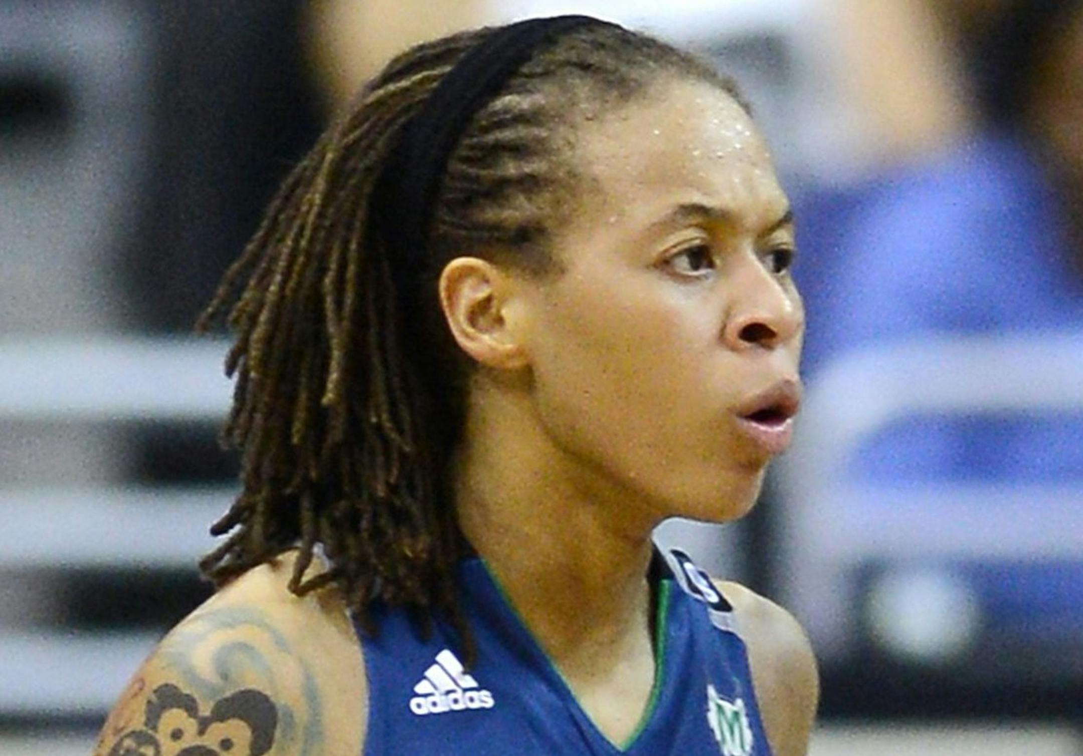 Minnesota Lynx forward Seimone Augustus (33) celebrates with teammate Maya Moore (23) after she hit a shot and drew a foul in the fourth quarter against the Washington Mystics at the Verizon Center in Washington, D.C., Saturday, June 8, 2013, The Mystics defeated the Lynx, 85-80. (Chuck Myers/MCT) ORG XMIT: 1139698 ORG XMIT: MIN1306082059484559