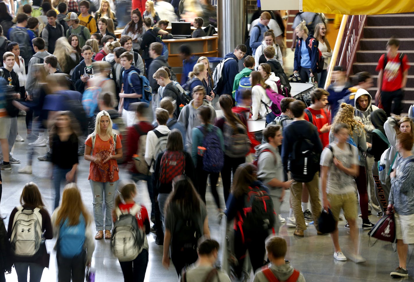 Students at Prior Lake high school exited their classes at the end of the school day. ] CARLOS GONZALEZ cgonzalez@startribune.com - May 10, 2016, Prior Lake, MN, Prior Lake High School Prior Lake-Savage residents will vote on a $129 million bond and $2.125 million-per-year technology levy on May 24. The district says the money is needed to address growing enrollment but an organized "vote no" group believes the proposed spending on new gyms and laptops is frivolous. A review of what's at stake.