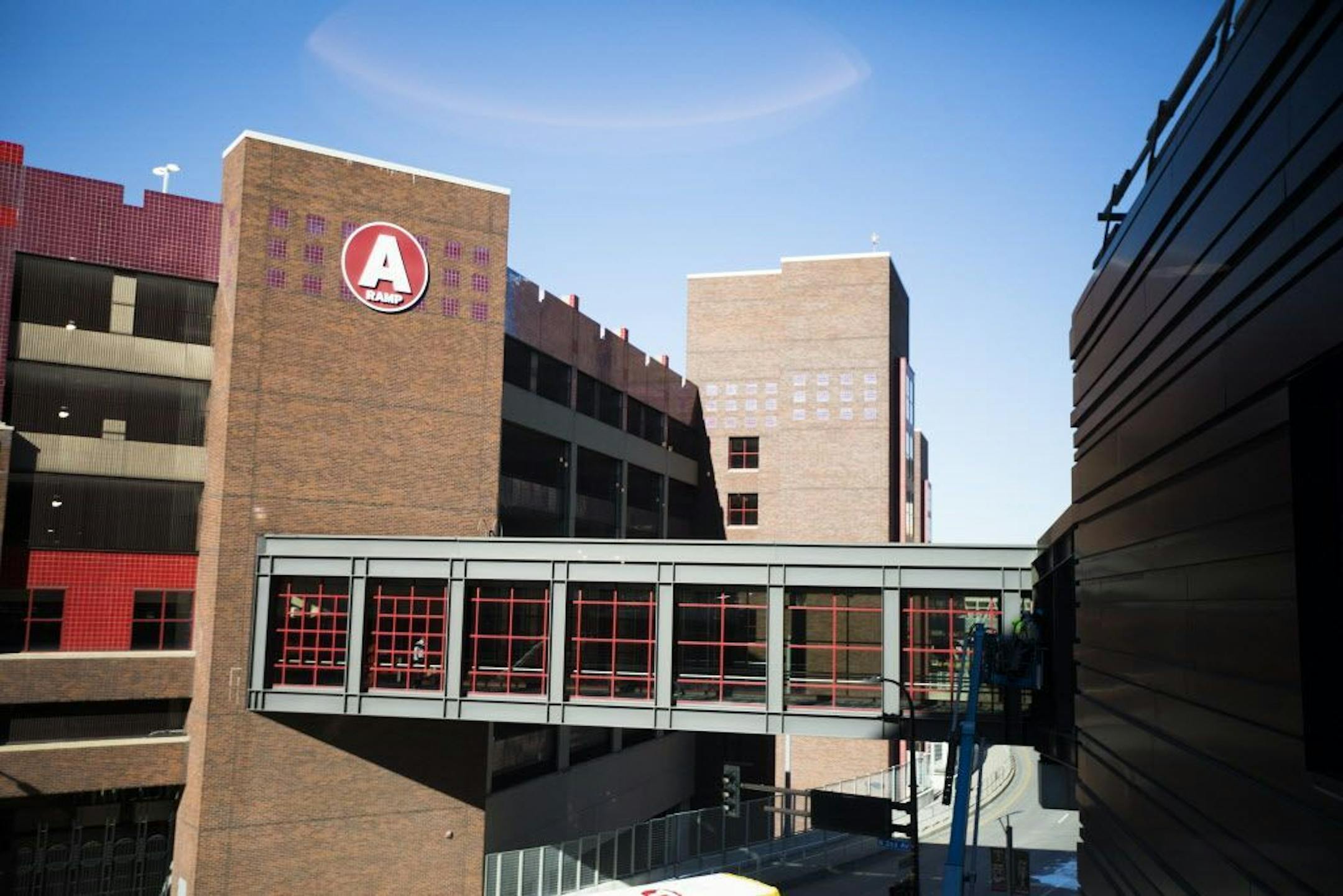 The new skyway to Ramp A from Target Center.