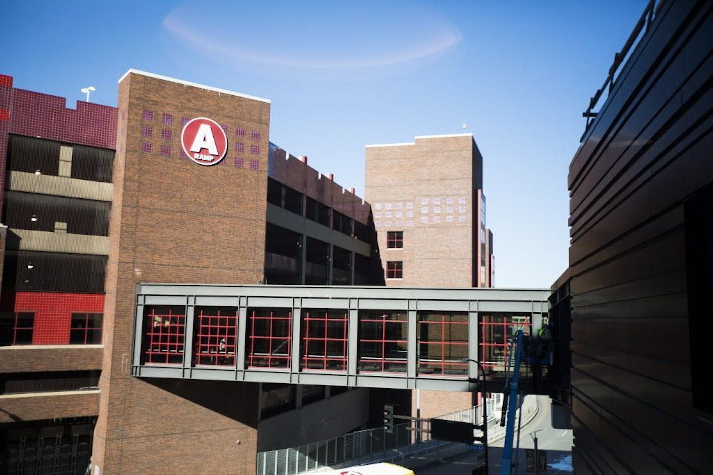 The new skyway to Ramp A from Target Center.