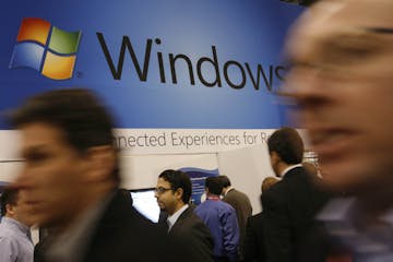 FILE - In this Jan. 11, 2010 file photo, a display for Microsoft's Windows 7 is shown at the National Retail Federation's convention in New York. User