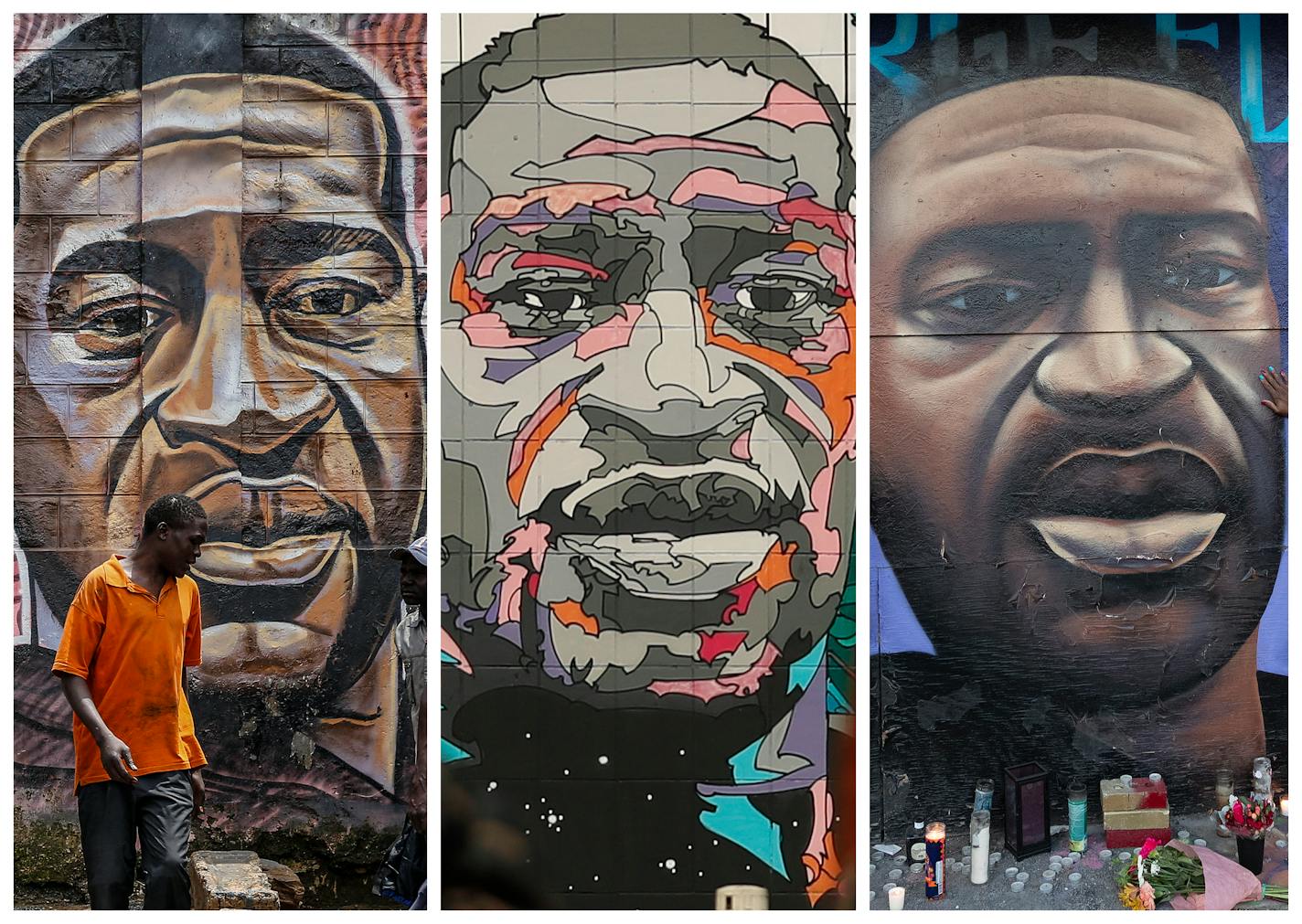 Over the past year, artists worldwide have created murals of George Floyd — including these from Kenya, Belgium and Milwaukee — after he was murdered by former Minneapolis police officer Derek Chauvin.