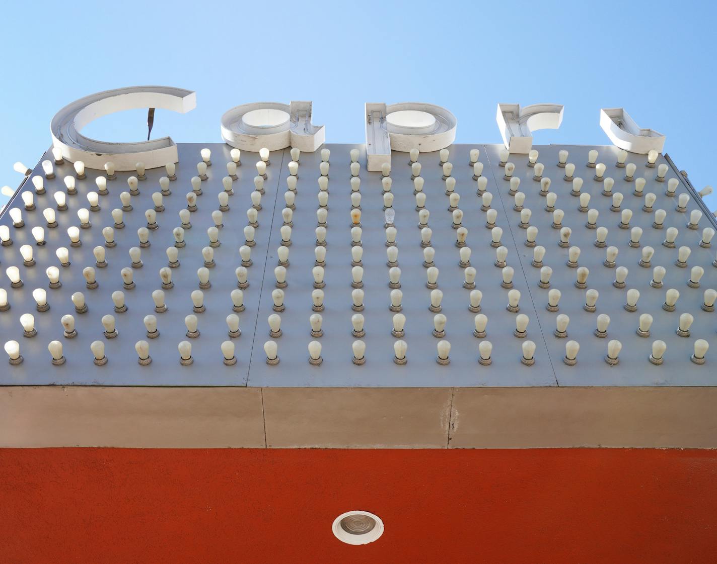 The exterior sign of the Capri Theater remained untouched last week as work continued inside.