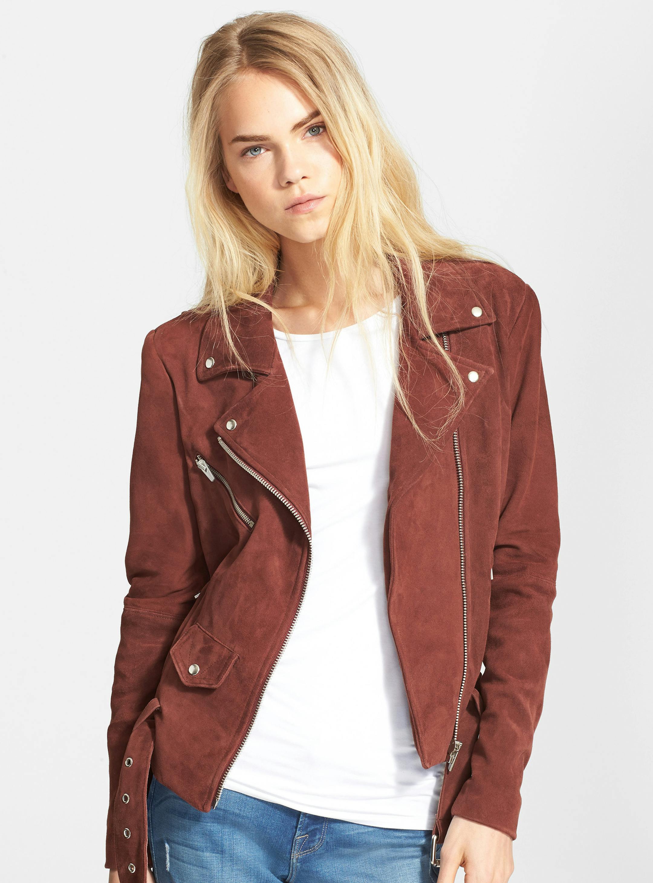 Moto jackets are a staple at this point, but suede and new colors refresh the look for summer-to-fall. Veda "Jayne" suede moto jacket, $736.90 through Aug. 2 at Nordstrom's Anniversary Sale, nordstrom.com. (Nordstrom) ORG XMIT: 1172542