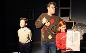 Lim Beck-O'Sullivan, Lee H. Adams and Natty Woods in "Hanukkah Lights in the Big Sky."
Photo provided by Minnesota Jewish Theatre Company