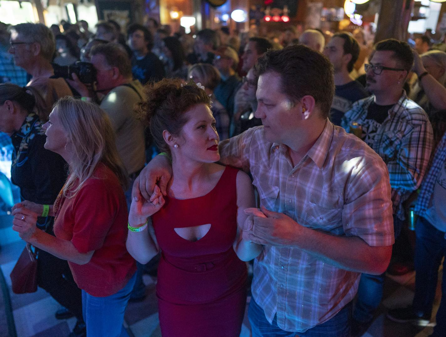 Courtney Roberts and Holly Morff danced to the music of Dale Watson during the last night at Lee's Liquor Lounge Tuesday May 14, 2019 in Minneapolis, MN.] Jerry Holt &#x2022; Jerry.holt@startribune.com