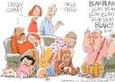 Editorial cartoon: Pat Bagley on Thanksgiving comas
