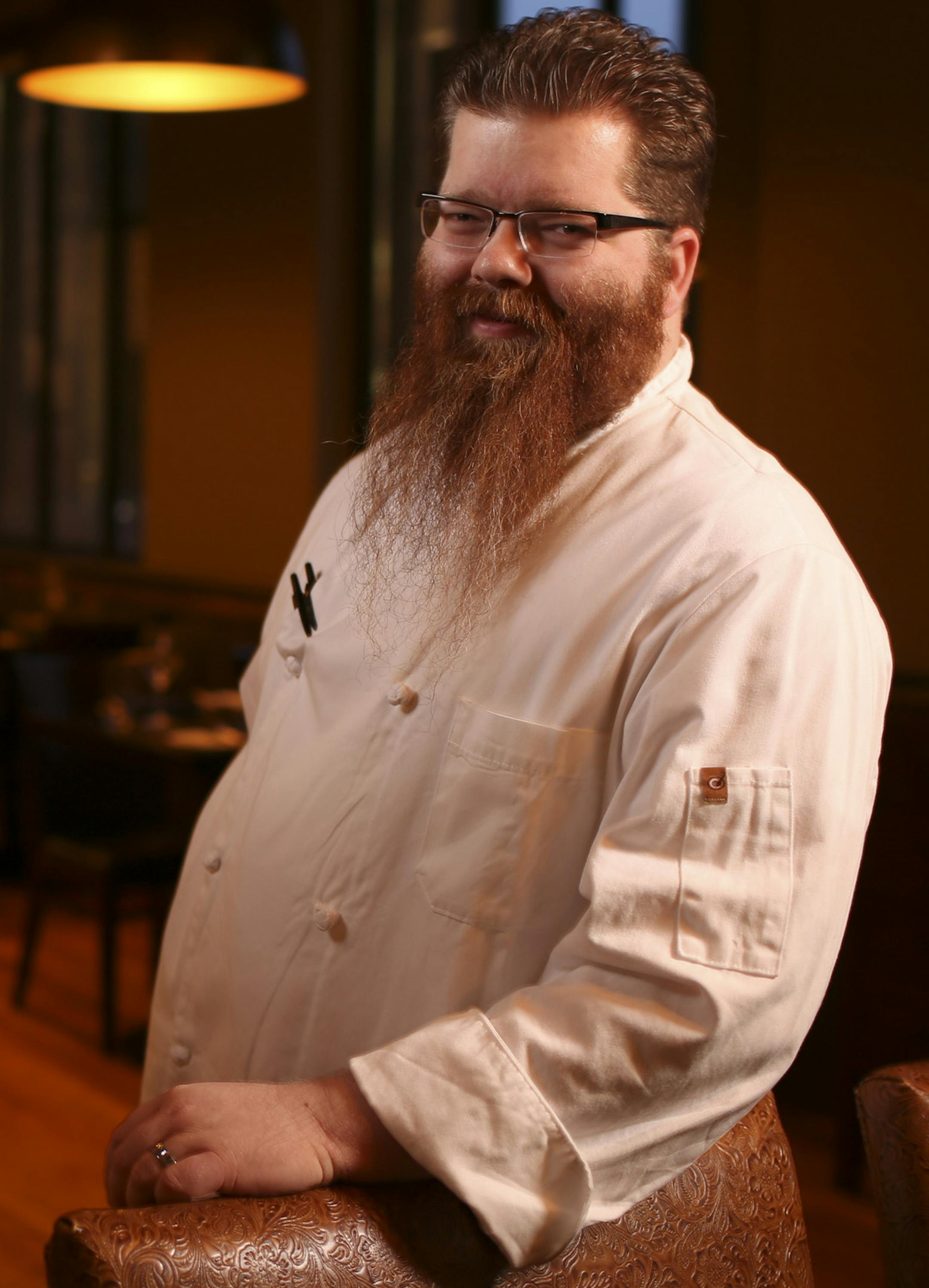Chef Mike DeCamp in the dining room at Monello Wednesday evening. ] JEFF WHEELER ï jeff.wheeler@startribune.com Chef Mike DeCamp is at the helm of Monello, the new restaurant on the ground floor of the Hotel Ivy in downtown Minneapolis. The basement bar is Constantine. A selection of food offerings were photographed Wednesday evening, November 11, 2015.