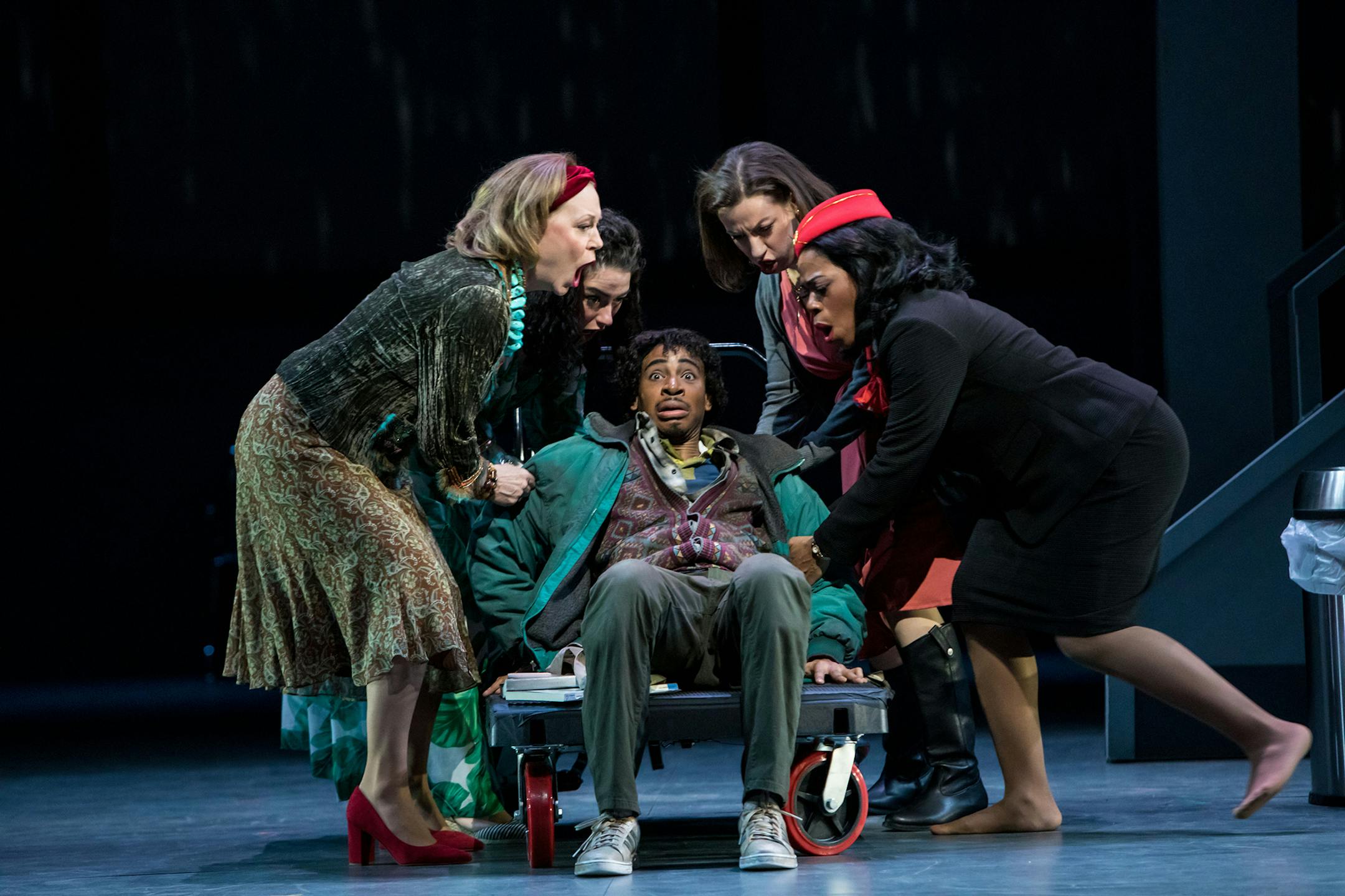 Cortez Mitchell as Refugee in Minnesota Opera’s staging of Flight. Dan Norman photo