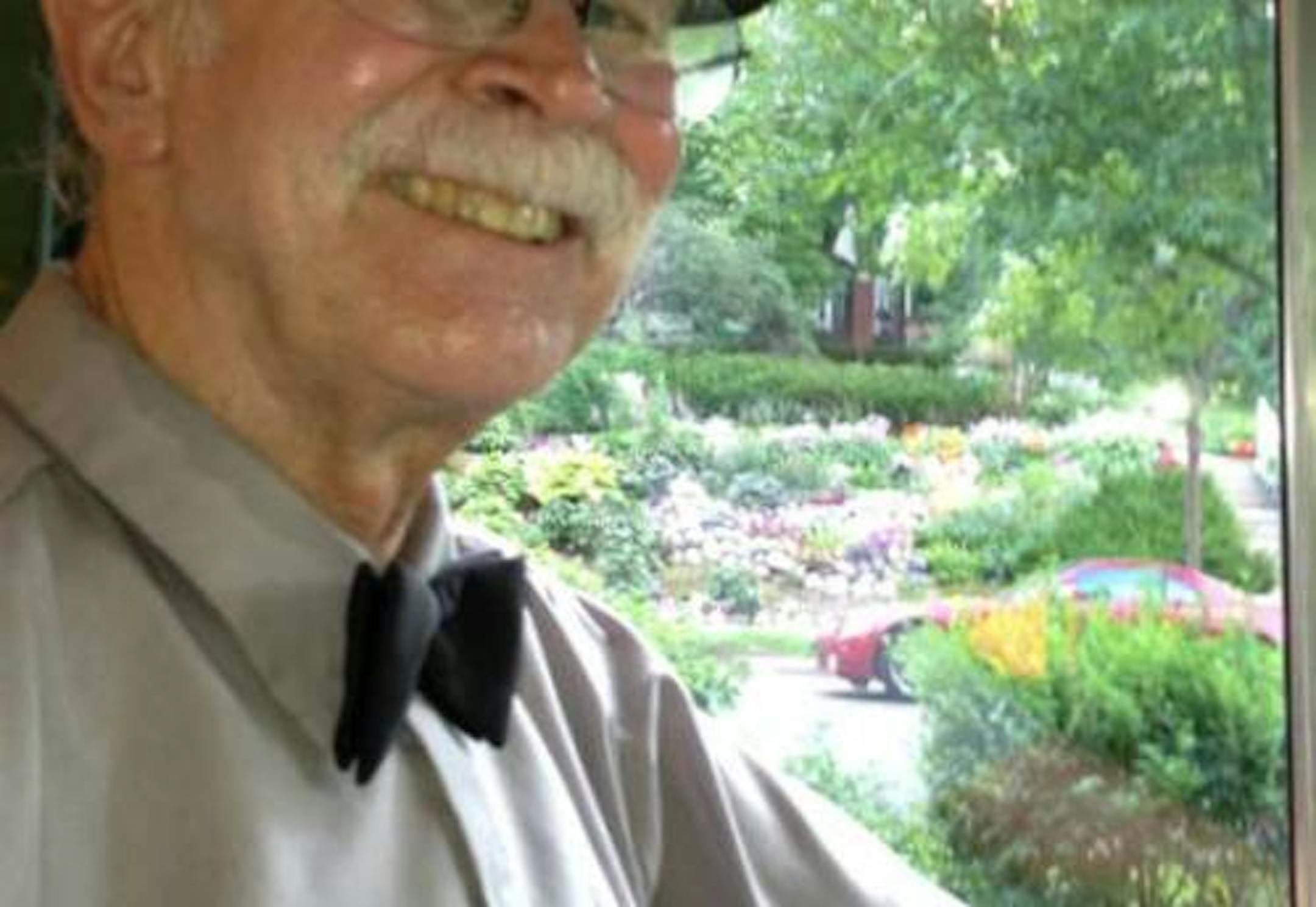 Bill Arends at the controls of the streetcar