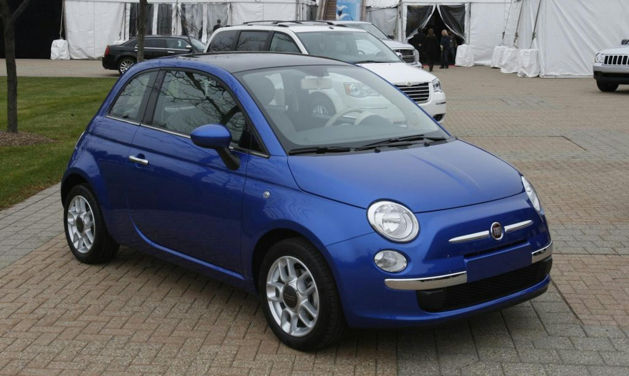 The Fiat 500 is seen at the Chrysler Group LLC headquarters in Auburn Hills, Mich., Wednesday, Nov. 4, 2009. Chrysler flopped in the midsize sedan market, the largest and most competitive for American cars. Now, new Italian management is promising to change that by bulking up a small Fiat for U.S. drivers.