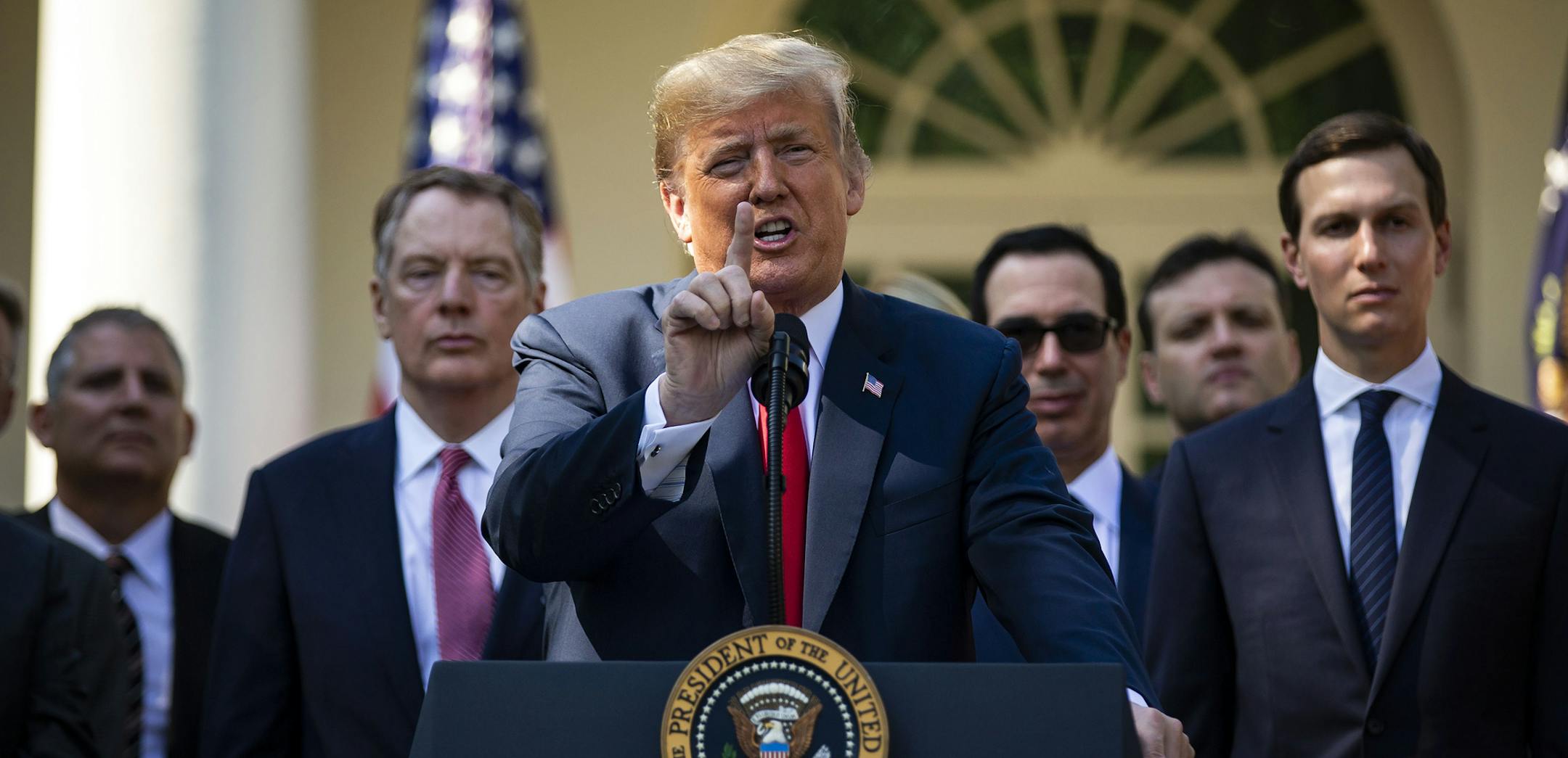 President Donald Trump speaks about the revised North American Free Trade Agreement at the White House in Washington, Oct. 1, 2018. Trump hailed the agreement as a victory for the United States, Canada and Mexico, saying his get-tough approach to trade, including his use of tariffs, was bringing results. (Al Drago/The New York Times)