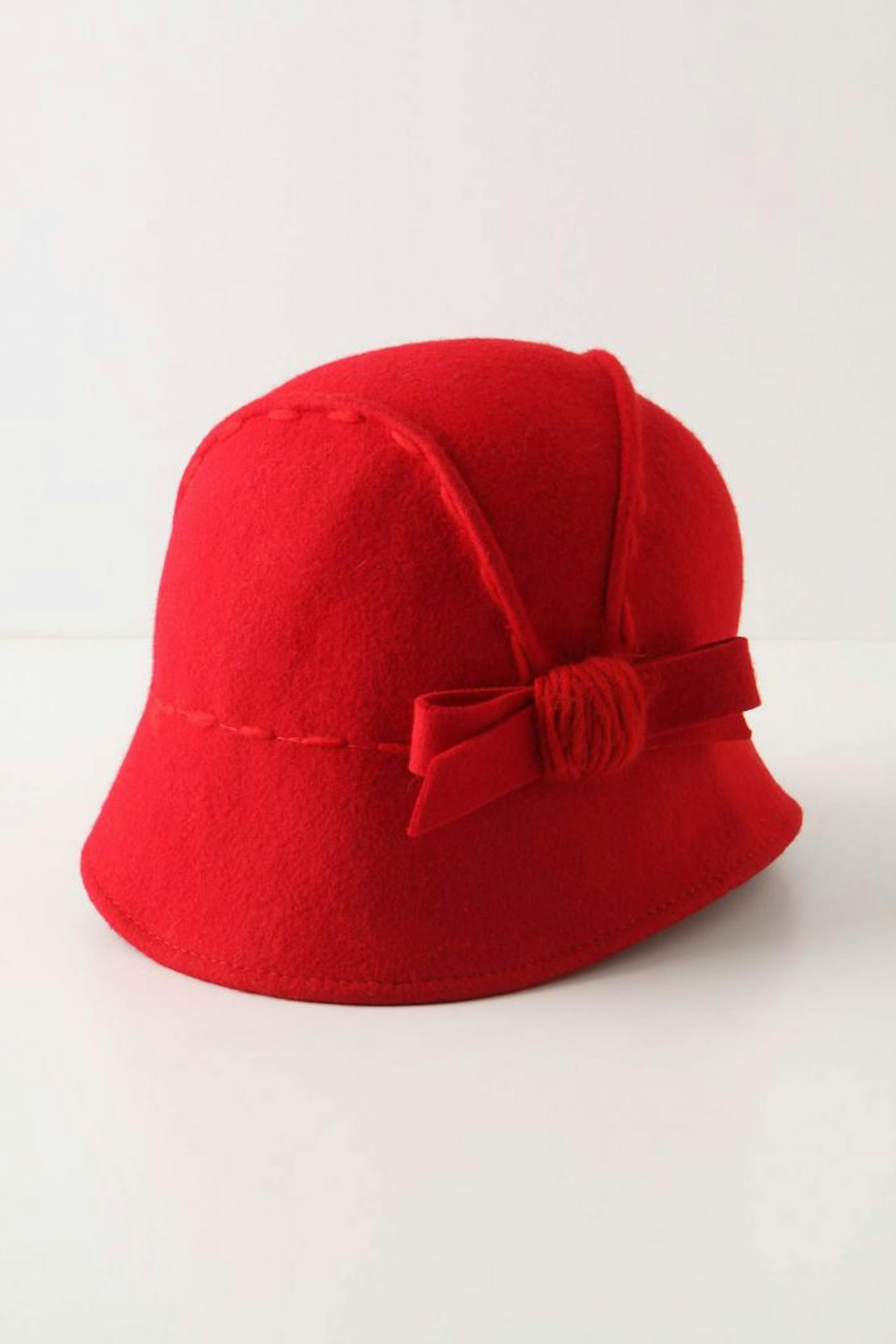 Stiched cloche in scarlet, $58, from Anthropologie.