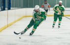 Edina senior Lauren Zawoyski handled the puck on the way to a second-period goal Friday in the section final against Blake.