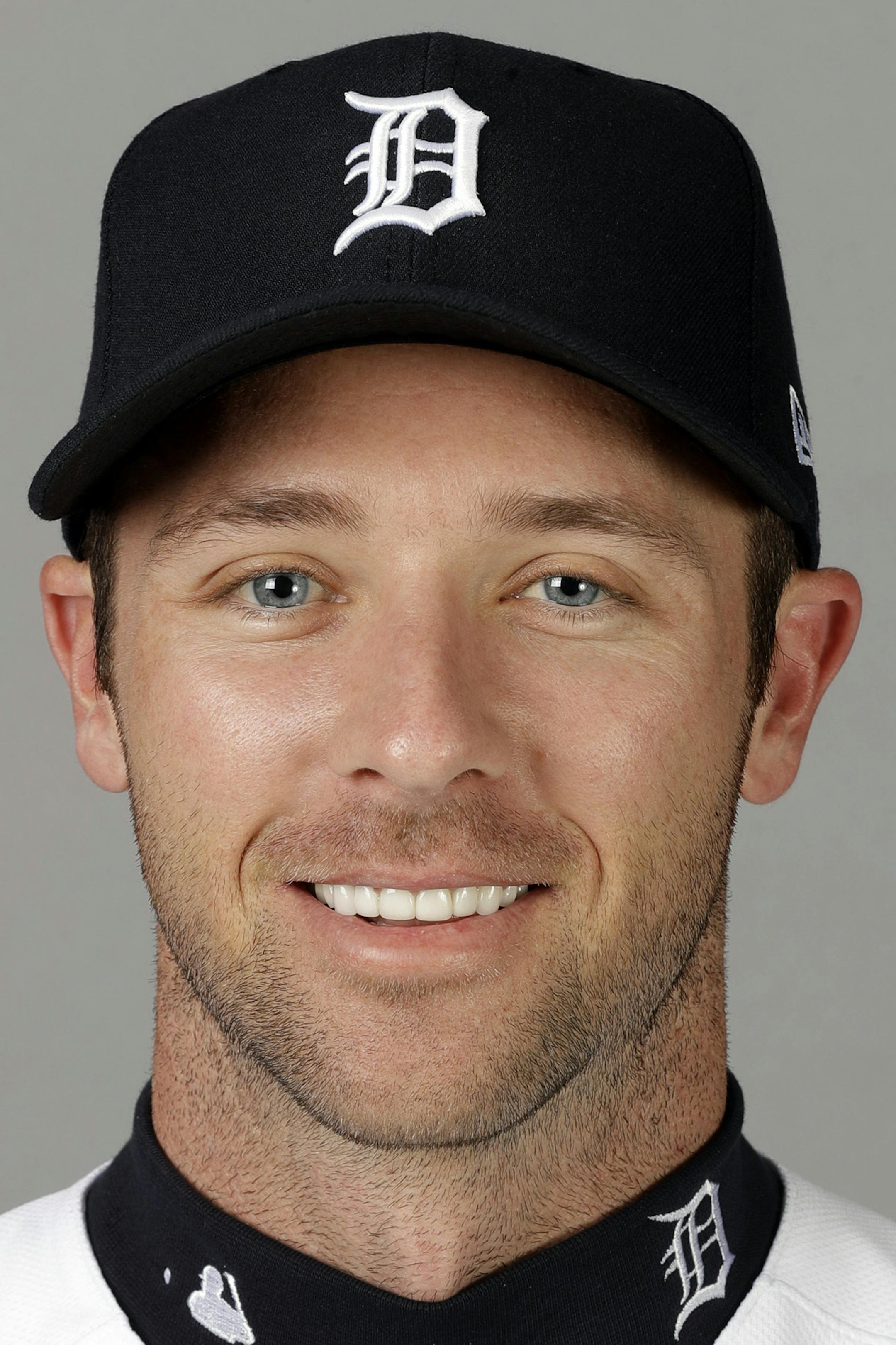 This image shows Detroit Tigers' Andrew Romine Sunday Feb. 19, 2017, in Lakeland, Fla. This photo represents the team's roster as of Feb. 19, 2017. (AP Photo/Chris O'Meara)31 ORG XMIT: FLCO