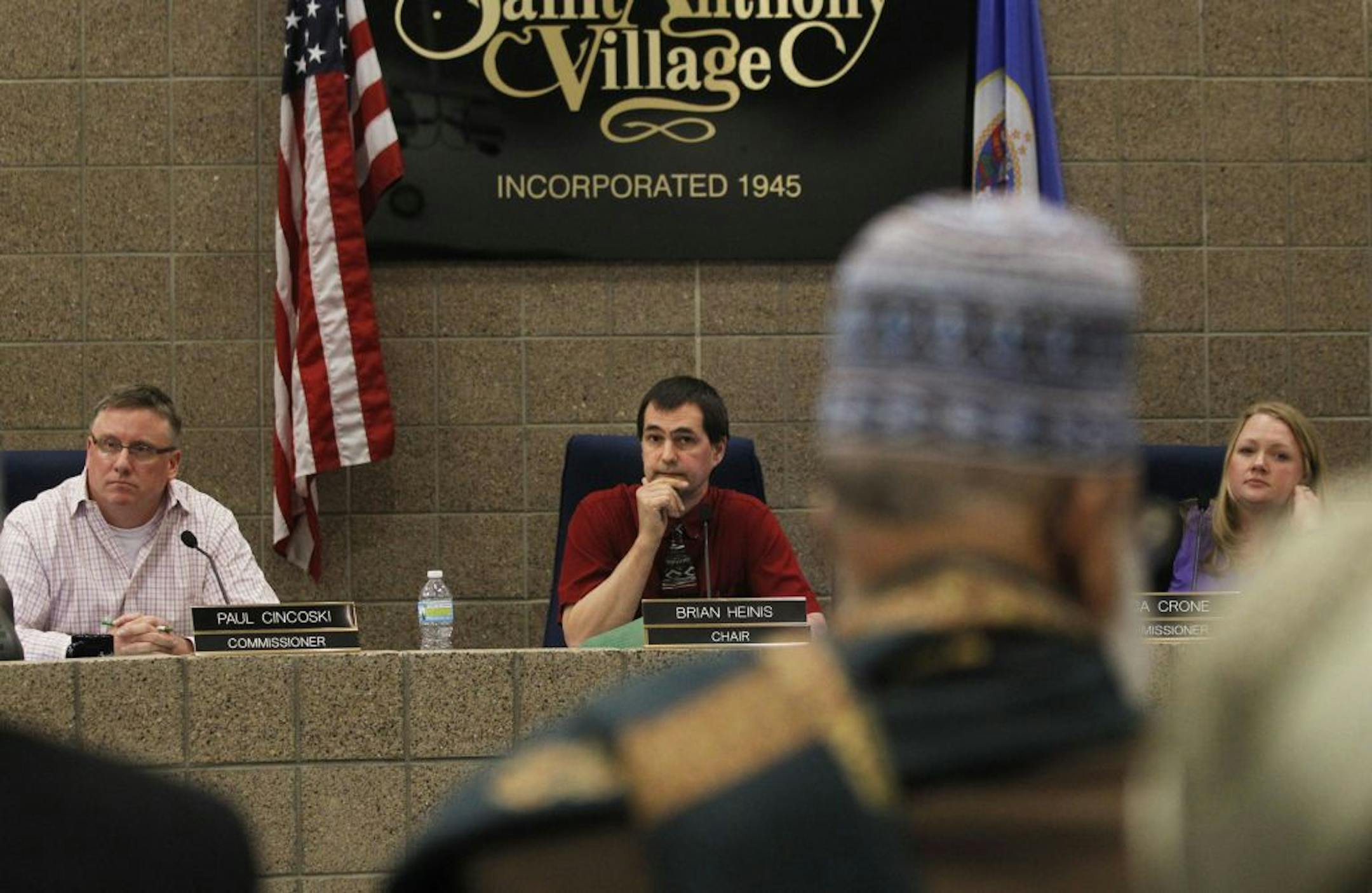 Commissioners Paul Cincoski, Brian Heinis and Erica Crone listened as proponents presented the arguments for the center.
