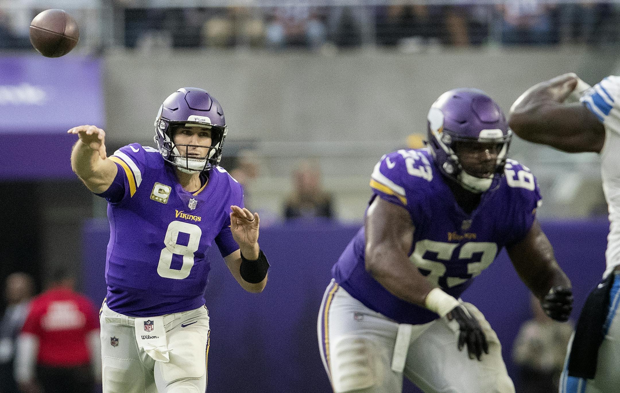 Kirk Cousins attempted a pass in the fourth quarter.