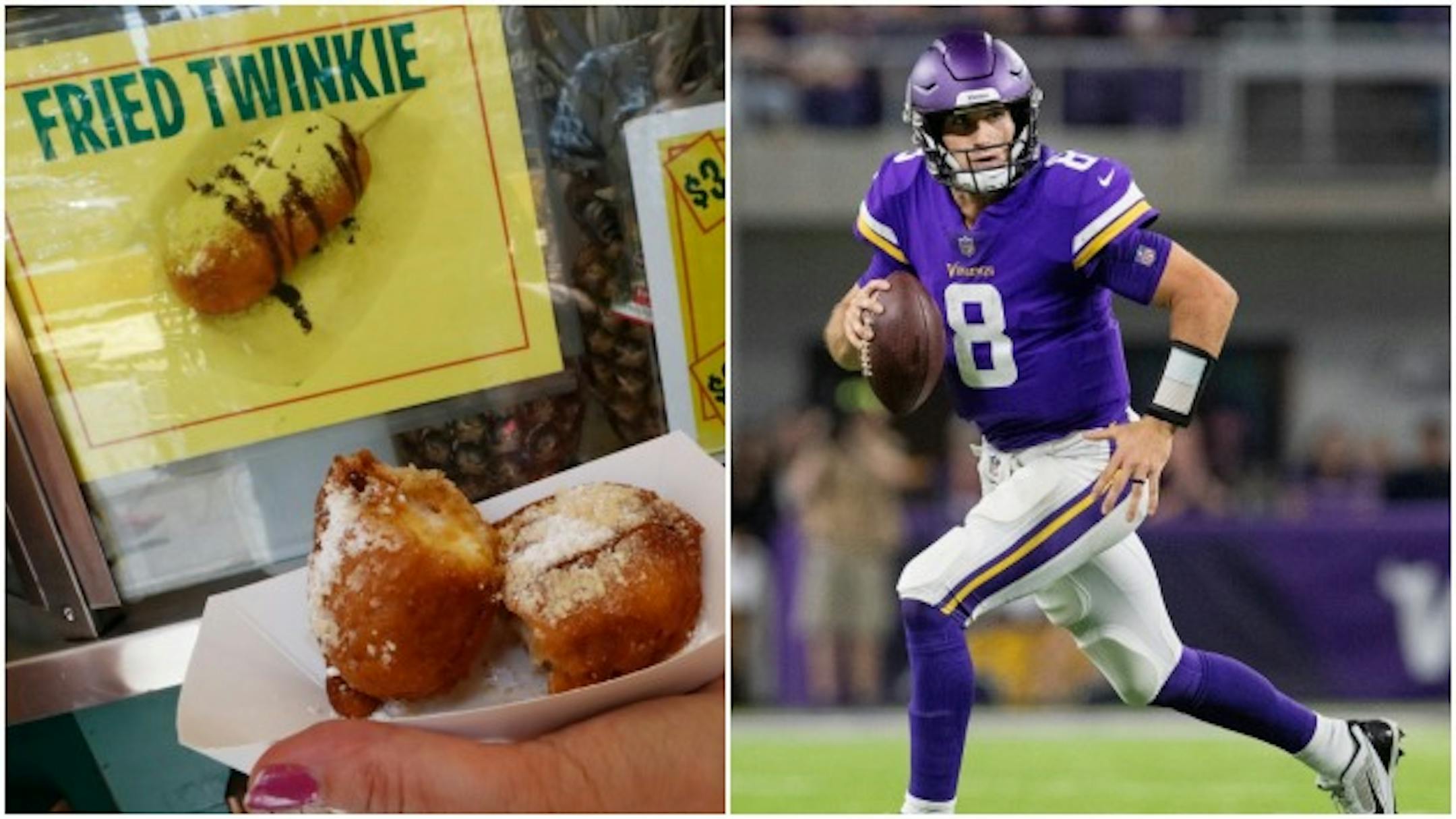 Vikings quarterback Kirk Cousins has his eyes on trying out a fried Twinkie whenever he's able to make it to the Minnesota State Fair.
